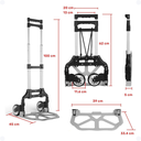 Ver imagem 4 de Carrinho Portátil Bagagens Escritório Compras Dobrável Capacidade de 80kg