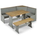 Ver imagem 1 de Conjunto de Bancos com Mesa em Madeira Cinza Lavado