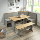 Ver imagem 2 de Conjunto de Bancos com Mesa em Madeira Cinza Lavado