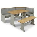 Ver imagem 6 de Conjunto de Bancos com Mesa em Madeira Cinza Lavado