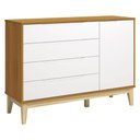 Ver imagem 1 de Cômoda com Porta Classic Elfe Branco Acetinado Savana Natural - Reller