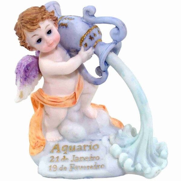 Anjinho Signo Aquário 10cm - Enfeite Resina - 1