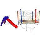 Ver imagem 1 de Kit Azul Cama Elástica 2.3m + Escorregador Baby 2 Degraus