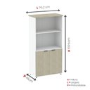 Ver imagem 4 de Armário Misto para Escritório com Nicho e Portas com Chave 159,6cm P25 Branco/Castanheira Marrom