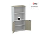 Ver mais imagens de Armário Misto para Escritório com Nicho e Portas com Chave 159,6cm P25 Branco/Castanheira Marrom
