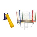 Ver imagem 1 de Kit Amarelo Cama Elástica 2,50m + Escorregador Grande 4 Degraus