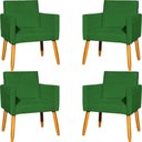 Ver imagem 1 de Kit 4 Poltrona para Sala Recepção Consultório Cadeira Nina Pés Palito Verde Suede