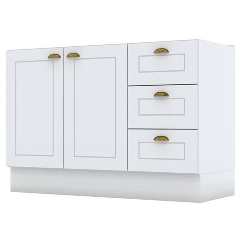 Balcão Pia sem Tampo 03 Gavetas 02 Portas 120 cm Nova York