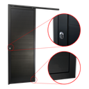 Ver imagem 3 de Porta de Correr Suspensa Lambril Esq L.25 Preta 210x100 Brimak