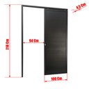 Ver imagem 4 de Porta de Correr Suspensa Lambril Esq L.25 Preta 210x100 Brimak