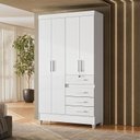 Ver imagem 6 de Guarda Roupa Infantil Sobral 4 Portas Branco Flex - Moval