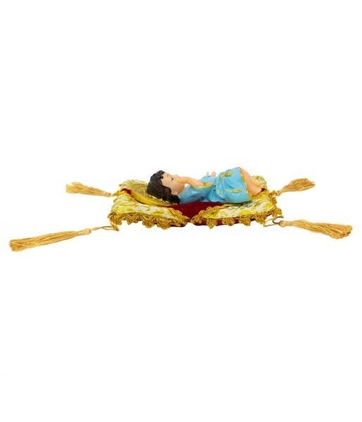 Menino Jesus Roupa Azul Na Almofada 14cm - Enfeite Resina - 5