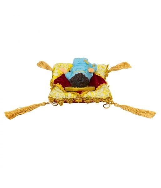 Menino Jesus Roupa Azul Na Almofada 14cm - Enfeite Resina - 3