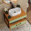 Ver imagem 4 de Conjunto para Banheiro Olympo sem Porta 1 Gaveta MDP e MDF 60cm Pistache