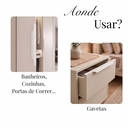 Ver imagem 6 de Kit 30 Puxadores Wave Cava Branco 30cm Alumínio para Cozinha Armário e Porta MDF Porta de Correr
