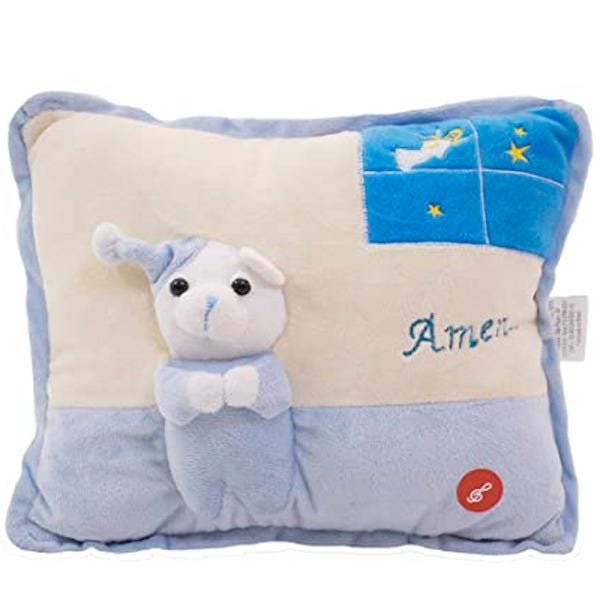 Travesseiro Que Reza Pai Nosso Urso Azul Soneca Antialérgico - 1