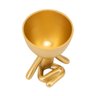Vaso Dourado Resina Boneco Sentado 14x8x11cm - 3