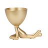 Vaso Dourado Resina Boneco Deitado 13x15x9cm - 3
