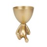 Vaso Dourado Resina Boneco Deitado 13x15x9cm - 4