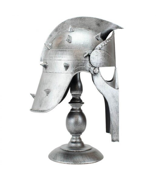 Enfeite Capacete Gladiador Prateado 41x24x21cm - 3