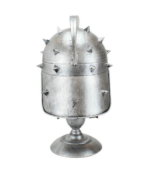 Enfeite Capacete Gladiador Prateado 41x24x21cm - 4