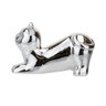 Gato Cerâmica Prateado Deitado 11cm - 2
