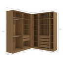 Ver imagem 3 de Closet Casal Modulado Adpat em L 6 Gavetas 5 Peças 222cm x 205cm Nogueira - Kappesberg