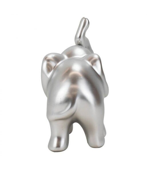 Elefante Prateado Fosco Cerâmica 9.5cm - 4