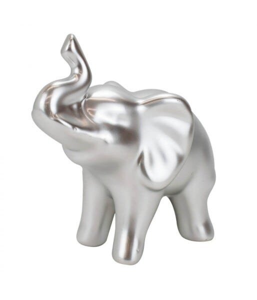 Elefante Prateado Fosco Cerâmica 9.5cm - 1