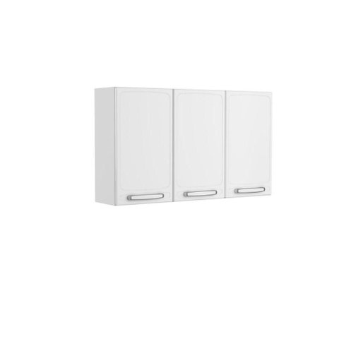 Armário Aéreo de Cozinha Evidence 3 Portas Aço Branco Bertolini