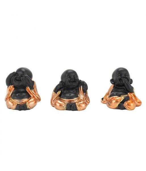 Jogo 3 Monges Negros Não Falo Não Ouço Não Vejo 4.5cm - 1
