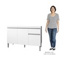 Ver imagem 5 de Balcão Gabinete para Pia sem Tampo 120cm 3 Portas e 1 Gaveta Tatiane Branco - Ajl Móveis