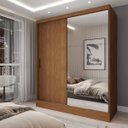 Ver imagem 1 de Guarda-roupa Solteiro La Paz 2 Portas 2 Gavetas com Espelho - Panorama Móveis