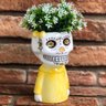 Vaso Cachepot Caveira Mexicana em Pé Cores - Amarelo - 1