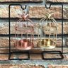Castiçal Decorativo Gaiola com Pássaro - Rosé Gold - 1