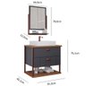Gabinete para Banheiro com Cuba e Espelheira 60cm em MDF Uni MGM Marrom Cinza - 3