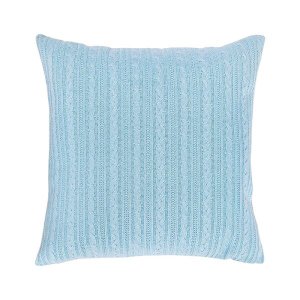 Capa de almofada VivaIN tricô duplada azul claro 50 x 50 cm