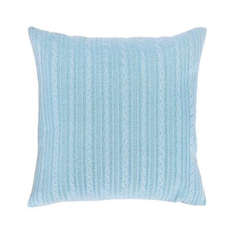 Capa de almofada VivaIN tricô duplada azul claro 50 x 50 cm