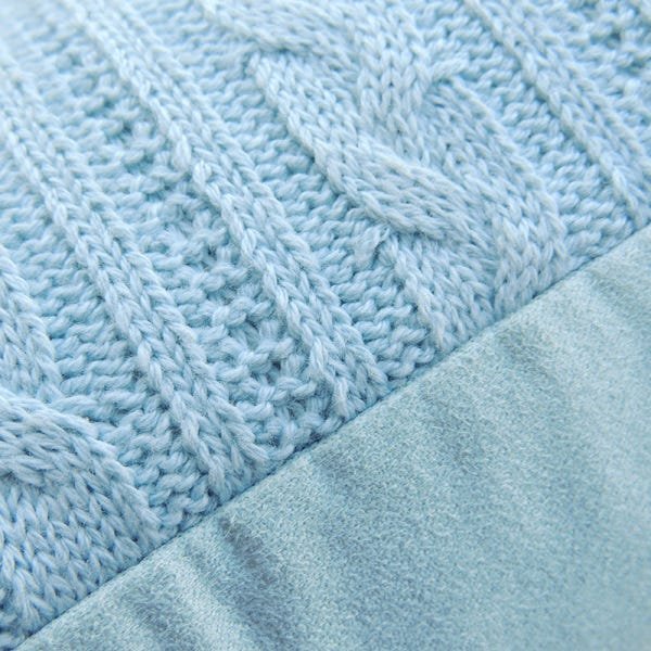 Capa de almofada VivaIN tricô duplada azul claro 50 x 50 cm - 3