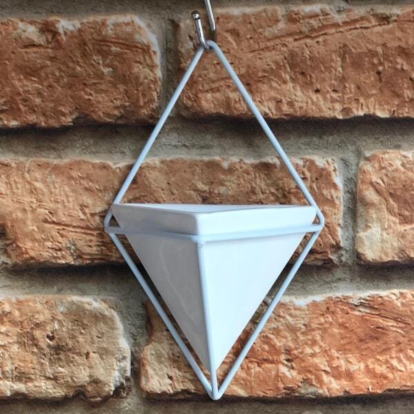 Vaso de Parede Triangular G - Branco - 2