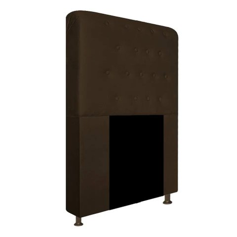 Cabeceira Brenda Para Cama Box Solteiro 120cm com Capitonê Suede - Ecotec Decor:Marrom