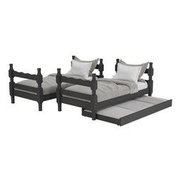 Treliche Madeira Maciça - vira 2 Camas - com Colchões Inclusos Porto Multimóveis CR35108 Preto - 4 Treliche Madeira Maciça - vira 2 Camas - com Colchões Inclusos Porto Multimóveis CR35108 Preto - 4