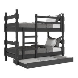 Treliche Madeira Maciça - vira 2 Camas - com Colchões Inclusos Porto Multimóveis CR35108 Preto - 1 Treliche Madeira Maciça - vira 2 Camas - com Colchões Inclusos Porto Multimóveis CR35108 Preto - 1