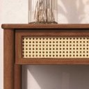 Ver imagem 3 de Mesa de Cabeceira Palhinha Natural Madeira Quarto Casal Castanho Cefira  Idimex