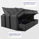 Ver imagem 6 de Sofá Baú sem Caixa Retrátil 1,60m Softgel Bonnie Boucle Cinza Escuro Cama Inbox