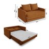 Sofa Cama Casal 147cm Trento Terracota Estofama - 3