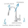 Torneira de Banheiro Oliveira 1198 C/ Bica Móvel e Arejador - 4
