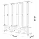 Ver imagem 6 de Guarda Roupa Casal 5 Portas 6 Gavetas 241cm Provençal Alegra S05 Off White Nogueira - Lyam Decor