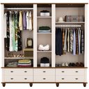 Ver imagem 7 de Guarda Roupa Casal 5 Portas 6 Gavetas 241cm Provençal Alegra S05 Off White Nogueira - Lyam Decor