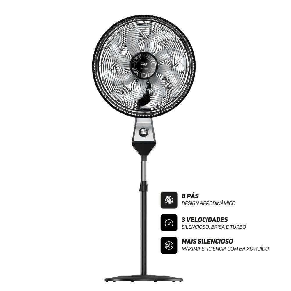 Ventilador WAP Coluna Flow Turbo Preto 127V 50cm 8 Pas FW009220 - 2